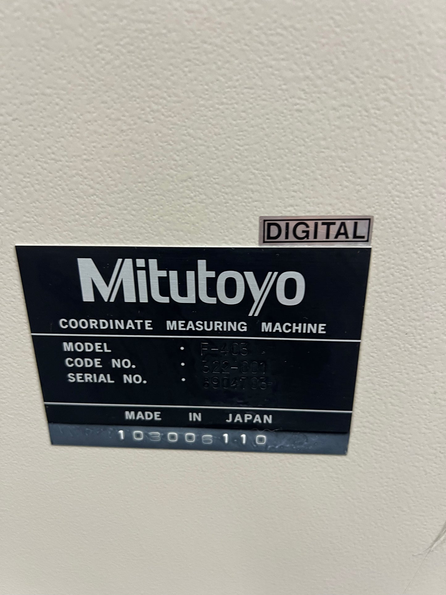 MITUTOYO F403 CMM
