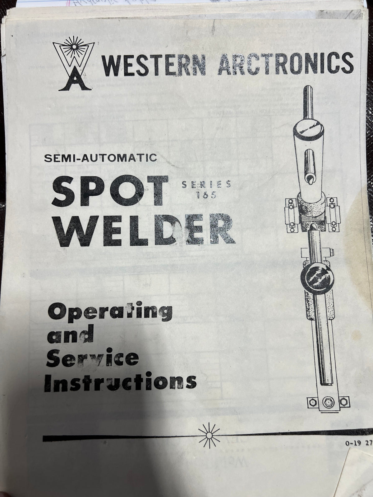 WESTERN ARCTRONICS ROCKER ARM SPOT WELDER MODEL 30 - SERIES 165