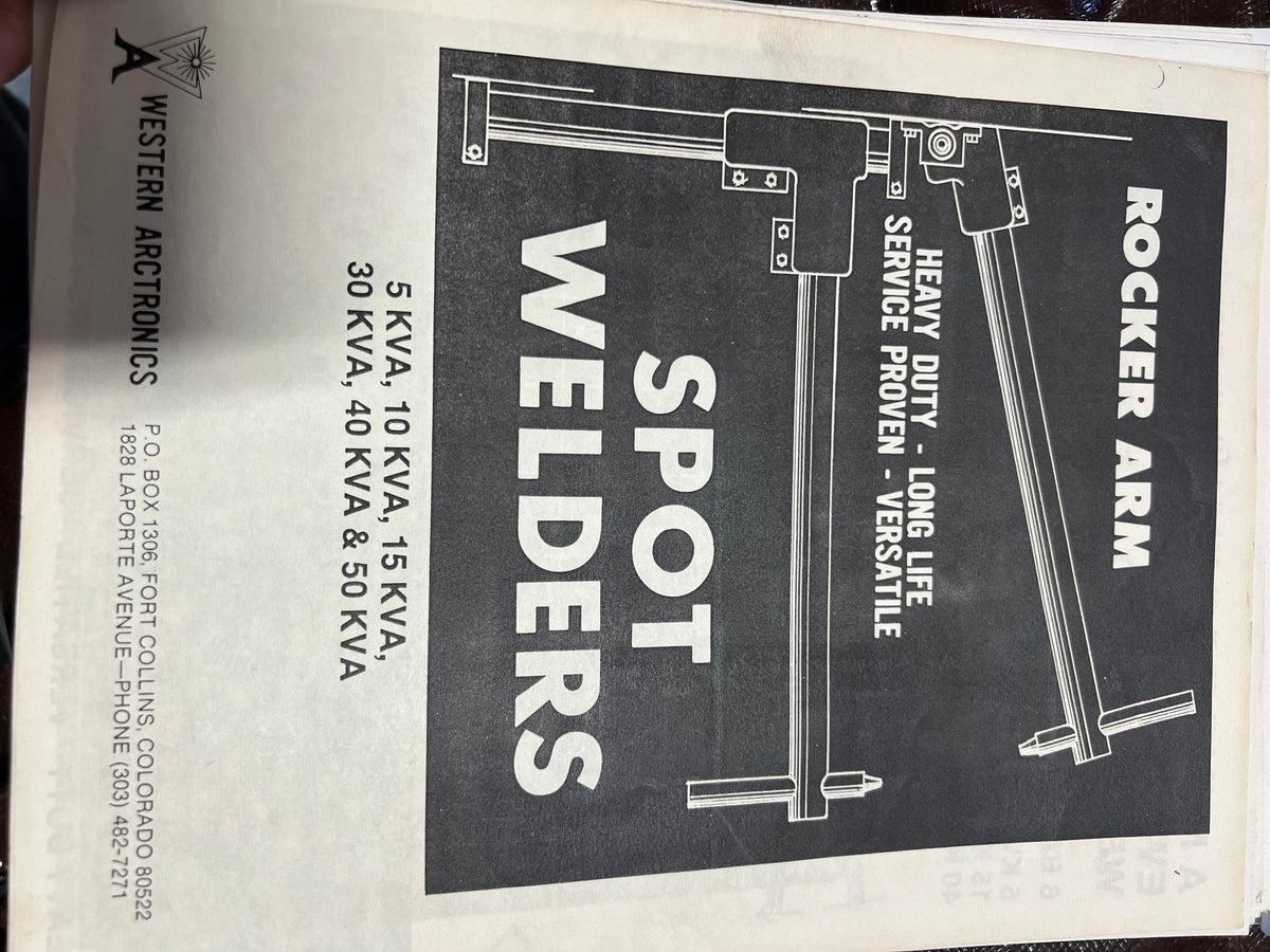 WESTERN ARCTRONICS ROCKER ARM SPOT WELDER MODEL 30 - SERIES 165