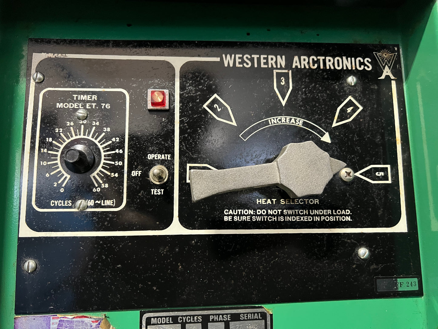 WESTERN ARCTRONICS ROCKER ARM SPOT WELDER MODEL 30 - SERIES 165