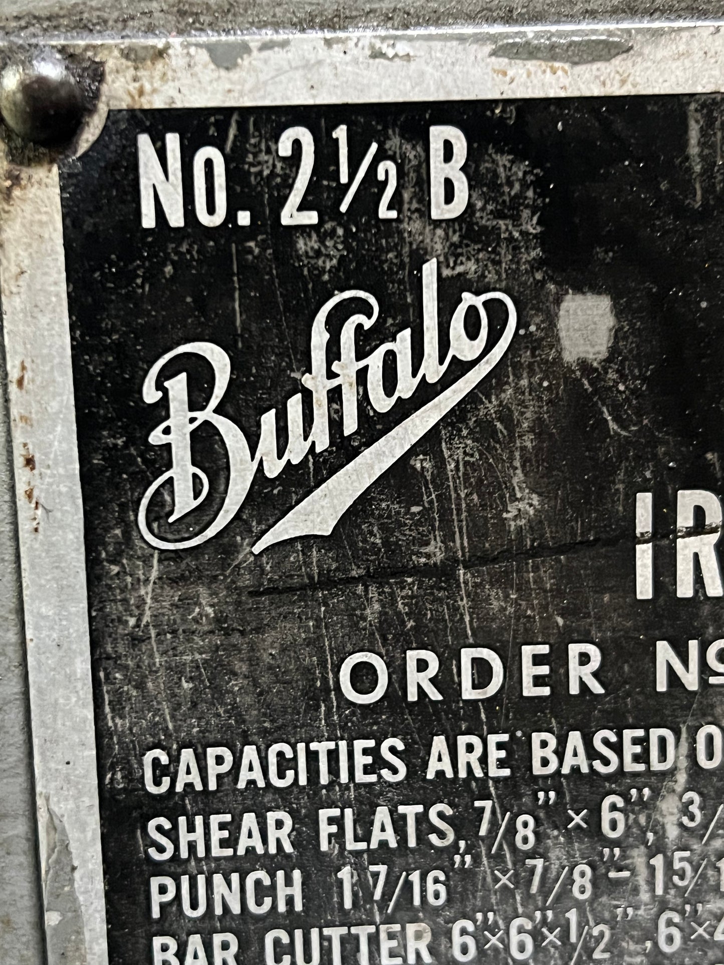 BUFFALO No.2 1/2 UNIVERSAL MECHANICAL IRONWORKER