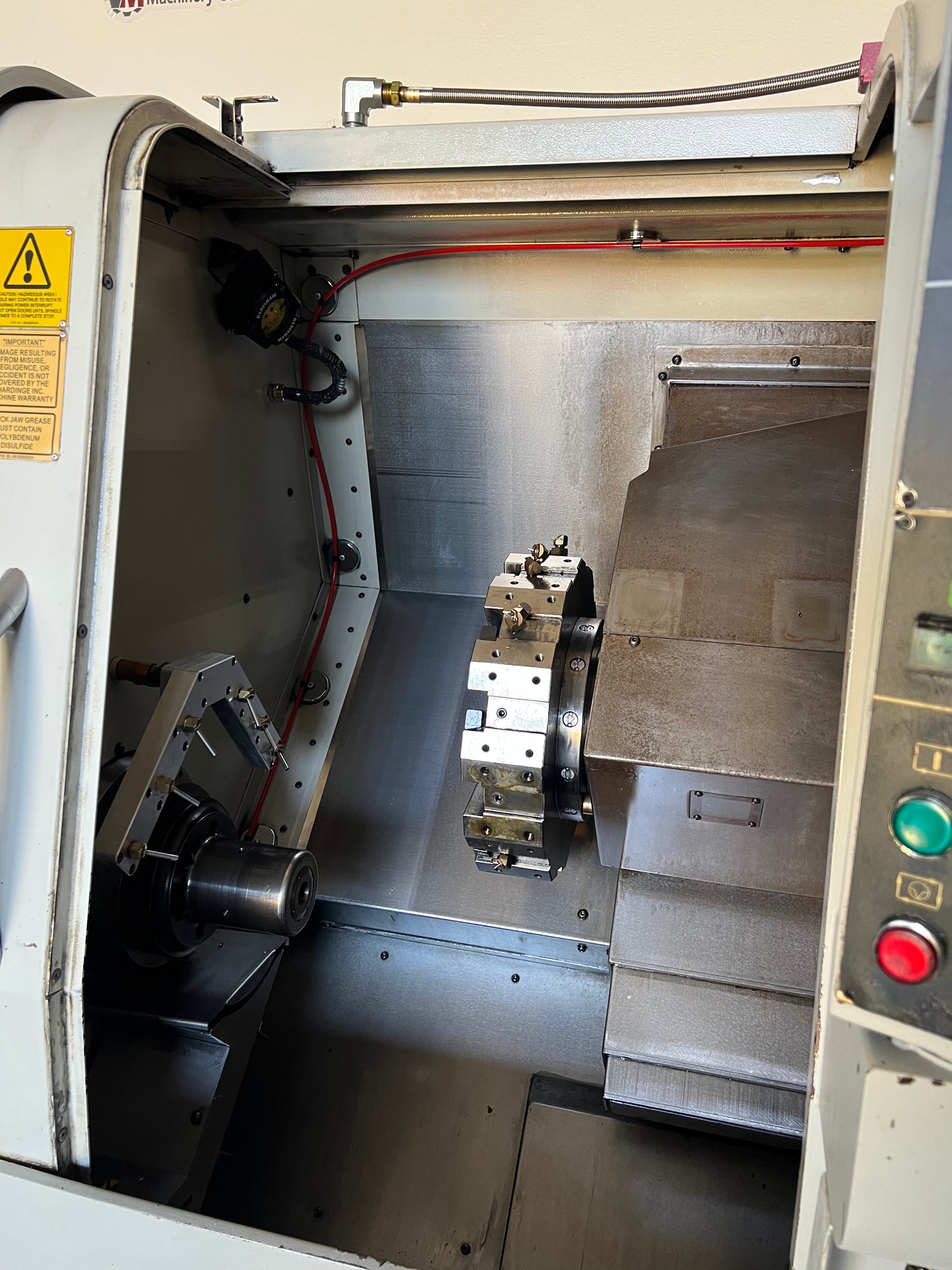 HARDINGE CNC LATHE TALENT 6/45SV WITH BAR FEED AND FANUC CONTROL