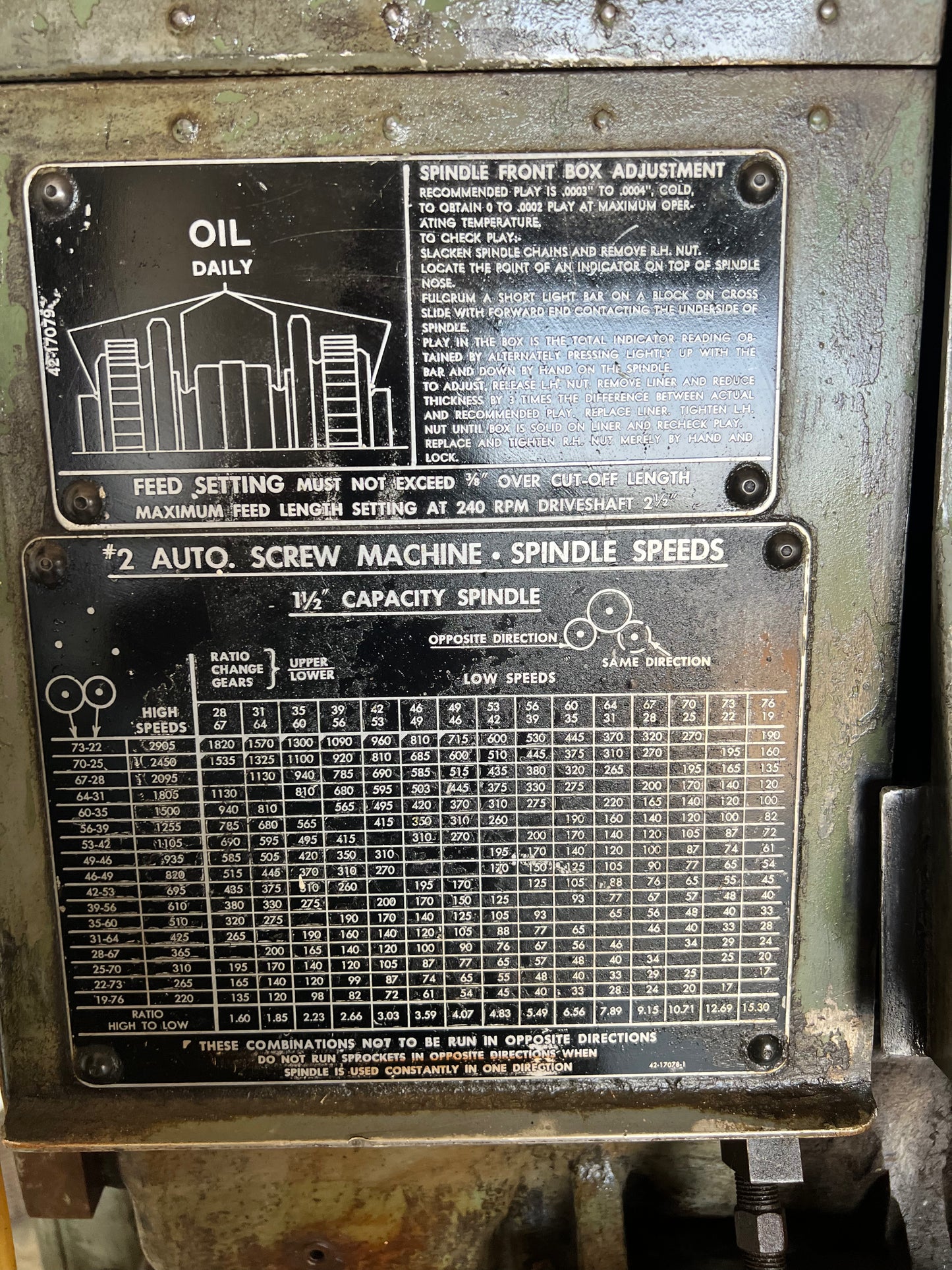 BROWN & SHARPE SCREW MACHINE SERIAL 542-2-4579-1 1/2